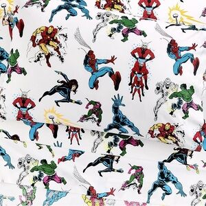Pottery barn Kids X Marvel comics twin top flat sheet & standard pillow cover